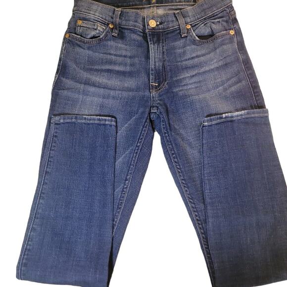 7 For All Mankind Gwenevere Skinny Jeans Women’s 26x27 Mid Rise Medium Wash - Picture 5 of 7